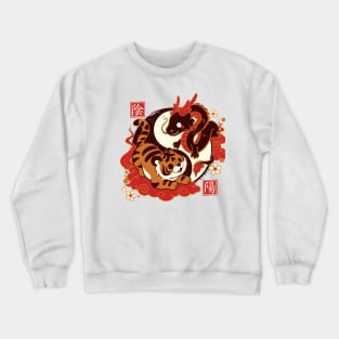 yin and yang tiger and dragon Crewneck Sweatshirt